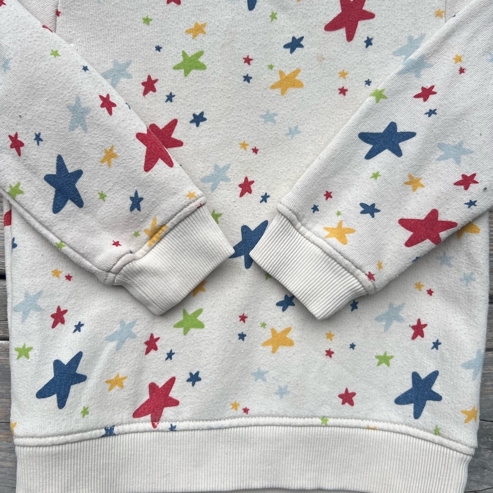 Moon & Back Hanna Andersson Star Patterned Crewneck Cotton Sweatshirt Size 3 - Picture 4 of 6